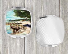 Load image into Gallery viewer, At the Pier Sailboats Compact Mirror – Stylish Purse Mirror with Artistic Covers JMK1273SCM