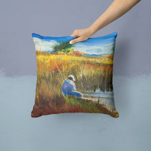 Load image into Gallery viewer, Fishing on the bank Canvas Throw Pillow - 14x14 Decorative Pillow – Art for Your Home &amp; Patio JMK1274PW1414