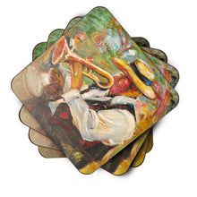 Load image into Gallery viewer, Jazz Trumpet Coasters - Set of 4 Lightweight Foam, Absorbent Drink Coasters JMK1276FC