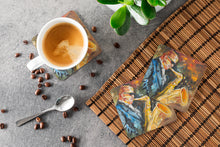 Load image into Gallery viewer, Jazz Sazophone Coasters - Set of 4 Lightweight Foam, Absorbent Drink Coasters JMK1277FC