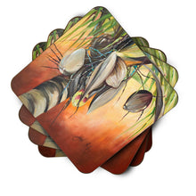 Load image into Gallery viewer, Orange Coconut Tree Coasters - Set of 4 Lightweight Foam, Absorbent Drink Coasters JMK1280FC
