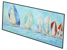 Load image into Gallery viewer, Sailboats Regatta Floor Runner Mats – 28x58 Indoor/Outdoor Rugs with Artistic Design | Made in the USA JMK1303HRM2858