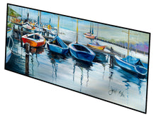 Load image into Gallery viewer, Sailboats waiting at the dock Floor Runner Mats – 28x58 Indoor/Outdoor Rugs with Artistic Design | Made in the USA JMK1311HRM2858