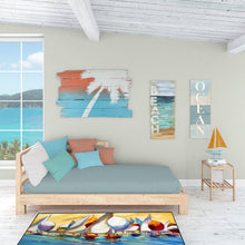Load image into Gallery viewer, Sailboats from the Causeway Floor Runner Mats – 28x58 Indoor/Outdoor Rugs with Artistic Design | Made in the USA JMK1312HRM2858