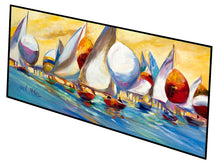 Load image into Gallery viewer, Sailboats from the Causeway Floor Runner Mats – 28x58 Indoor/Outdoor Rugs with Artistic Design | Made in the USA JMK1312HRM2858