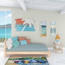 Load image into Gallery viewer, Sailboats Up the Creek Floor Runner Mats – 28x58 Indoor/Outdoor Rugs with Artistic Design | Made in the USA JMK1327HRM2858