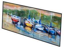 Load image into Gallery viewer, Sailboats Up the Creek Floor Runner Mats – 28x58 Indoor/Outdoor Rugs with Artistic Design | Made in the USA JMK1327HRM2858