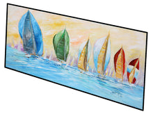 Load image into Gallery viewer, Sailboats on the water Floor Runner Mats – 28x58 Indoor/Outdoor Rugs with Artistic Design | Made in the USA JMK1341HRM2858