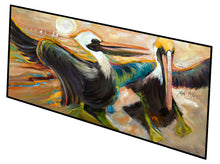 Load image into Gallery viewer, Double Trouble Pelicans Floor Runner Mats – 28x58 Indoor/Outdoor Rugs with Artistic Design | Made in the USA JMK1346HRM2858
