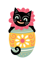 Load image into Gallery viewer, Eggcellent Black Cat Brooch Johanna Parker x Lipstick &amp; Chrome