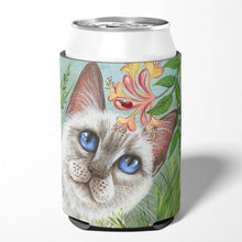 Load image into Gallery viewer, White Cat Saphire Eyes Can or Bottle Hugger JYJ0173CC