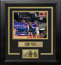 Load image into Gallery viewer, Ja Morant Slam Dunk Memphis Grizzlies 8" x 10" Framed Basketball Photo with Engraved Autograph