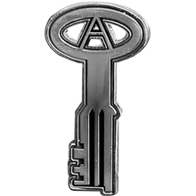 Load image into Gallery viewer, PBX-005-C Sterling Silver plated Correctional Officer Jail Prison Key pin CO Corrections Thin Gray Line