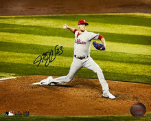 Load image into Gallery viewer, Jeff Hoffman Championship Action Philadelphia Phillies Autographed 8" x 10" Baseball Photo