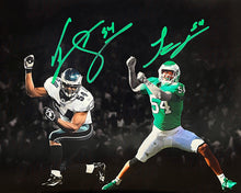 Load image into Gallery viewer, Jeremiah Trotter, Sr. &amp; Jr. Blackout Philadelphia Eagles Dual-Autographed 16" x 20" Football Photo