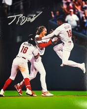 Load image into Gallery viewer, Johan Rojas Celebration Philadelphia Phillies Autographed 11" x 14" Baseball Photo
