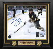 Load image into Gallery viewer, Johnny Beecher in Action Boston Bruins Autographed 11" x 14" Framed Hockey Photo