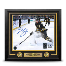 Load image into Gallery viewer, Johnny Beecher in Action Boston Bruins Autographed 11" x 14" Framed Hockey Photo