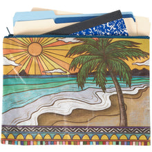 Load image into Gallery viewer, Jumbo Pouch Beach Days Zipper Folder | Double-sided Organizer Pouch | 14.25" x 10"