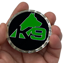 Load image into Gallery viewer, EL6-004 K9 Police Thin Green Line Challenge Coin Fist Paw Bump CBP Border Patrol Marines Army Deputy Sheriff