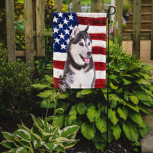 Load image into Gallery viewer, USA American Flag with Alaskan Malamute Garden Flag – Decorative Outdoor Yard Flag KJ1154GF