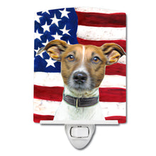 Load image into Gallery viewer, USA American Flag with Jack Russell Terrier Ceramic Night Light KJ1155CNL