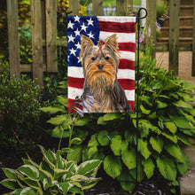 Load image into Gallery viewer, USA American Flag with Yorkie / Yorkshire Terrier Garden Flag – Decorative Outdoor Yard Flag KJ1156GF