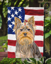 Load image into Gallery viewer, USA American Flag with Yorkie / Yorkshire Terrier Garden Flag – Decorative Outdoor Yard Flag KJ1156GF
