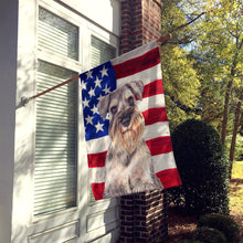 Load image into Gallery viewer, USA American Flag with Schnauzer Flag Canvas House Size KJ1158CHF