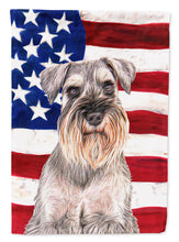 Load image into Gallery viewer, USA American Flag with Schnauzer Flag Canvas House Size KJ1158CHF