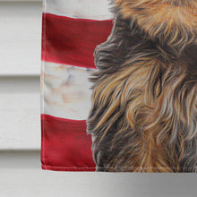 Load image into Gallery viewer, USA American Flag with Yorkie Puppy / Yorkshire Terrier Flag Canvas House Size KJ1160CHF