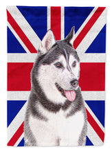 Load image into Gallery viewer, Alaskan Malamute with English Union Jack British Flag Flag Canvas House Size KJ1161CHF