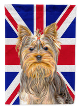 Load image into Gallery viewer, Yorkie / Yorkshire Terrier with English Union Jack British Flag Flag Canvas House Size KJ1163CHF