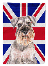 Load image into Gallery viewer, Schnauzer with English Union Jack British Flag Flag Canvas House Size KJ1165CHF