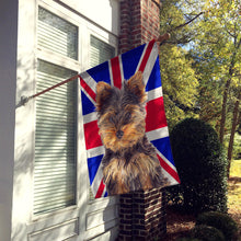 Load image into Gallery viewer, Yorkie Puppy / Yorkshire Terrier with English Union Jack British Flag Flag Canvas House Size KJ1167CHF