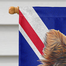 Load image into Gallery viewer, Yorkie Puppy / Yorkshire Terrier with English Union Jack British Flag Flag Canvas House Size KJ1167CHF