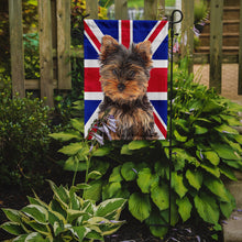 Load image into Gallery viewer, Yorkie Puppy / Yorkshire Terrier with English Union Jack British Flag Garden Flag – Decorative Outdoor Yard Flag KJ1167GF