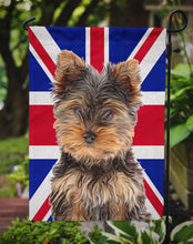 Load image into Gallery viewer, Yorkie Puppy / Yorkshire Terrier with English Union Jack British Flag Garden Flag – Decorative Outdoor Yard Flag KJ1167GF