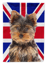 Load image into Gallery viewer, Yorkie Puppy / Yorkshire Terrier with English Union Jack British Flag Garden Flag – Decorative Outdoor Yard Flag KJ1167GF
