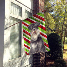 Load image into Gallery viewer, Candy Cane Holiday Christmas Schnauzer Flag Canvas House Size KJ1171CHF