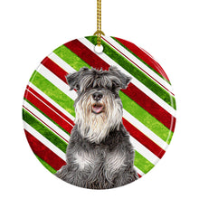 Load image into Gallery viewer, Candy Cane Holiday Christmas Schnauzer Ceramic Ornament KJ1171CO1