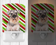 Load image into Gallery viewer, Candy Cane Holiday Christmas Schnauzer Ceramic Night Light KJ1172CNL
