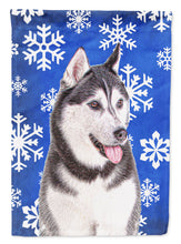 Load image into Gallery viewer, Winter Snowflakes Holiday Alaskan Malamute Garden Flag – Decorative Outdoor Yard Flag KJ1175GF
