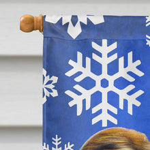 Load image into Gallery viewer, Winter Snowflakes Holiday Jack Russell Terrier Flag Canvas House Size KJ1176CHF