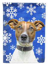 Load image into Gallery viewer, Winter Snowflakes Holiday Jack Russell Terrier Garden Flag – Decorative Outdoor Yard Flag KJ1176GF