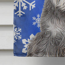 Load image into Gallery viewer, Winter Snowflakes Holiday Schnauzer Flag Canvas House Size KJ1178CHF