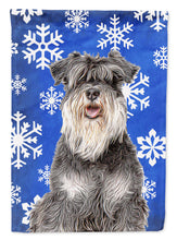 Load image into Gallery viewer, Winter Snowflakes Holiday Schnauzer Flag Canvas House Size KJ1178CHF