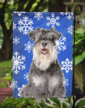 Load image into Gallery viewer, Winter Snowflakes Holiday Schnauzer Garden Flag – Decorative Outdoor Yard Flag KJ1178GF