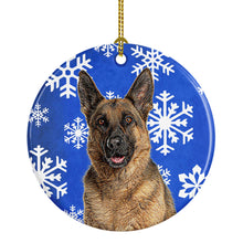 Load image into Gallery viewer, Winter Snowflakes Holiday German Shepherd Ceramic Ornament KJ1180CO1