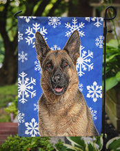 Load image into Gallery viewer, Winter Snowflakes Holiday German Shepherd Garden Flag – Decorative Outdoor Yard Flag KJ1180GF